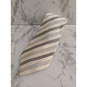 Donald J. Trump Signature Collection Men Tie Cream Gray Black Stripe